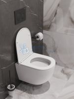 Унитаз подвесной BelBagno COMPATTO BB003CH-TOR/SC безободковый с сиденьем и смывом TORNADO