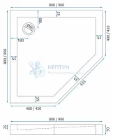 Поддон для душа REA DIAMOND 90x90 REA-K6522