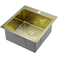 Прямоугольная одинарная мойка Omoikiri Akisame 46 Светлое золото 4973081