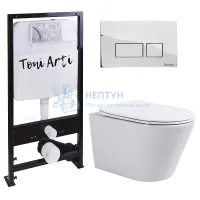 Комплект инсталляция с клавишей хром Toni Arti TA-01 TA-0041 с унитазом Forli с сиденьем микролифт TA-1905