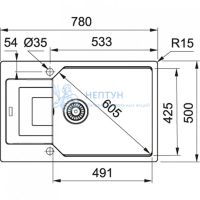 Мойка UBG 611-78L сахара Franke 114.0595.271