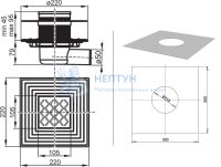 Душевой трап SN501 105х105/50 - stainless X01435
