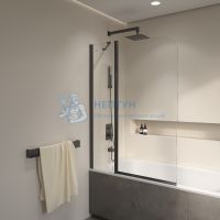 Шторка на ванну 90*140 RGW SC-011-B Чёрный/Прозрачное/6 мм (Easy)