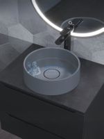 Раковина для ванной накладная кварцевая Uperwood Tanos Quartz 35 см, круглая, бетон