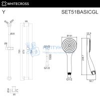 Душевой гарнитур на штанге Whitecross SET51BASICGL (золото)
