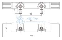 Пресс-угол 16x1/2 ВР двойной с креплением и шумоизоляционными элементами Comisa