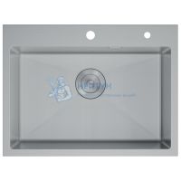 Кухонная мойка нерж.сталь сатин D&K DKS605004, в комплекте с сифоном, корзиной, дозатором