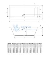 Акриловая ванна Cezares Plane 200x90 прямоугольная PLANE-200-90-49