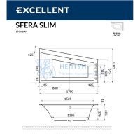 Акриловая ванна Excellent Sfera 170x100 асимметричная WAEX.SFP17.ULTRA.CR хром
