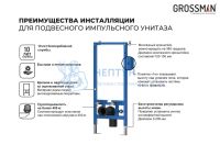 Инсталляция для подвесного унитаза Grossman с импульсным смывом GR-901.K31.01.000