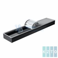 Внутрипольный конвектор КЗТО Бриз 380x80x800 2то Конц Лев U (Nova 5 Ал 12 втулки черные)