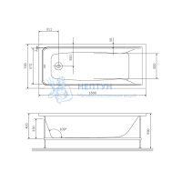 Каркас для ванны Am.Pm Gem W90A-150-070W-R