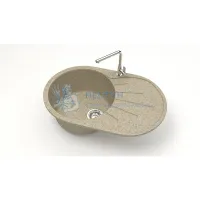 Мойка Agata 110/Q5 Песочный 730x450х215 матовая из искусственного камня