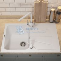 Кухонная мойка кварцевая Uperwood Quartz UPD-04-01, прямоугольная, белая