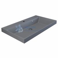 Тумба с раковиной для ванной подвесная Uperwood Tanos-Classic Quartz 80х45х55 см, белая графит/бетон