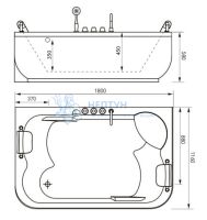 Акриловая ванна Gemy 180x180 прямоугольная G9085 O L