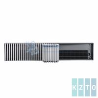 Внутрипольный конвектор КЗТО Бриз 380x80x800 2то Конц Прав U (Nova 5 Ал 12 втулки черные)