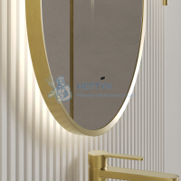 Зеркало для ванной Uperwood Next LED 50*100, бесконтактный сенсор, золотое