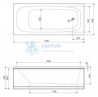 Акриловая ванна Cezares Eco 170x70 прямоугольная ECO-170-70-41-W37