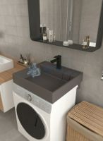 Раковина над стиральной машиной Uperwood Naomi Quartz, 60*60 см, серый шёлк