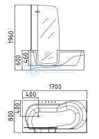 Акриловая ванна Gemy 170x170 прямоугольная G9246 B L