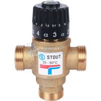 Термостатический смесительный клапан Stout для систем отопления и ГВС 3/4" резьба SVM-0120-166020