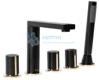 Смеситель на борт ванны REA ICON Black mat/GOLD REA-B3622