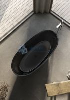 Ванна из полиэфирной смолы Abber 165x78 отдельностоящая овальная черная AT9701Onyx