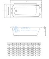 Акриловая ванна C-Bath Clio 160x70 прямоугольная CBQ003005