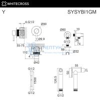Встраиваемый гигиенический смеситель Whitecross Y SYSYBI1GM (оружейная сталь)