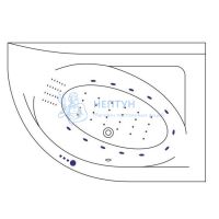 Акриловая ванна Excellent Aquarella 150x100 асимметричная WAEX.ARP15.NANO.GL золото