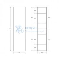 Шкаф подвесной BelBagno DUE-1500-2A-SC-BM-P Белый металлик