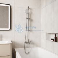 Cмеситель для ванны, хром матовый, Aiger, IDDIS, AIGBC00i02WA