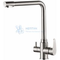 Смеситель для кухни однорычажный нерж. сталь с краном для фильтра Haiba HB76802