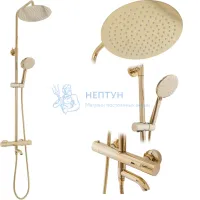 Душевая стойка с изливом REA LUNGO Gold REA-P4114