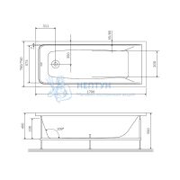 Каркас для ванны Am.Pm Gem W90A-170-075W-R