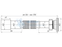 Сифон для мойки АНИ пласт G216 1 1/4" 40/50 мм гофрированный 566-1391 мм