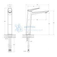 Смеситель для накладной раковины без донного клапана CEZARES LINER-LC-01-W0