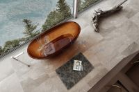 Ванна из полиэфирной смолы Abber 165x78 отдельностоящая овальная коричневая AT9701Opal