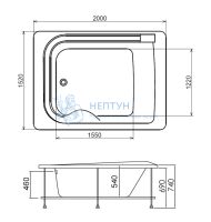 Акриловая ванна Gemy 200x200 прямоугольная G9265 K