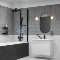 Душевая система с тропическим душем и изливом, матовый черный, Parker, IDDIS, PARBL3Fi06