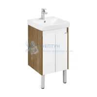 Тумба под раковину AQUATON Сканди Doors 45 белый глянец, дуб рустикальный, 1A278701SDZ90