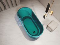 Ванна из полиэфирной смолы Abber 170x80 отдельностоящая овальная бирюзовая AT9706Aquamarin