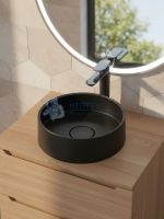 Раковина для ванной накладная кварцевая Uperwood Tanos Quartz 35 см, круглая, космос
