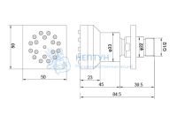 Боковая форсунка 50*50 AQUATEK, матовый черный AQ2098MB