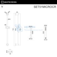 Душевой гарнитур на штанге Whitecross SET51MICROCR (хром)