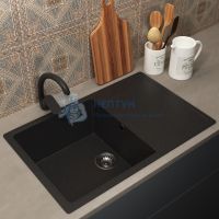 Кухонная мойка из искусственного камня Uperwood ECON UPD-507-004, прямоугольная, черная матовая