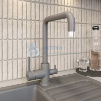 Смеситель для кухни Uperwood UPD-004-03, с каналом для фильтрованной воды, хром/дым