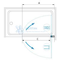Шторка на ванну 80*150 RGW SC-109-B Чёрный/Прозрачное/6 мм (Easy)