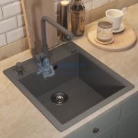 Кухонная мойка кварцевая Uperwood Quartz UPD-07-03, прямоугольная, серая